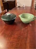 Fire King Jadeite green batter, bowl and green
