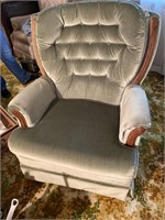 Green swivel, rocking upholstered chair