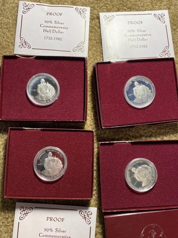 4- George Washington silver commemorative half