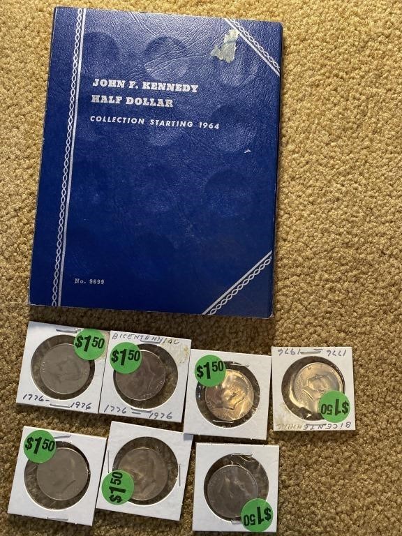 John Kennedy half dollars and bicentennial half