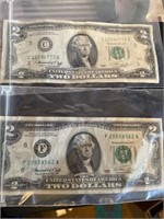 2 -1976 two dollar bills