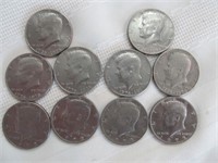 10pc US Kennedy Half Dollar Coins 1972 & 1976