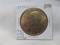 1972-D US Eisenhower $1 Coin 14k Gold Plated