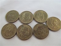US Presidential $1 Coins - 7pc Circulated