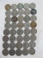40pc Vintage US Jefferson Nickels - US 5 Cent