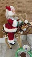 36" Santa on reindeer decor