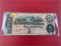 1864 $5 CONFEDERATE STATES NOTE