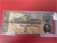 1864 $5 CONFEDERATE STATES NOTE (VA)