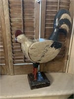 Carved Wooden Rooster 17"H