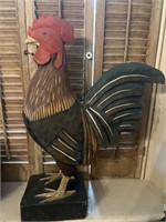 Carved Wooden Rooster 23"H