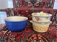 Set of 3 Mixing Bowls & 2 Covered Casserole Dishes