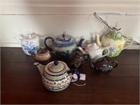 Collection of 8 Teapots