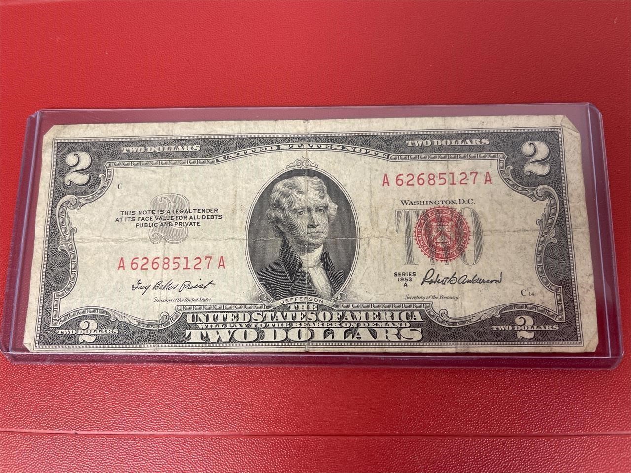 1953 A $2 RED SEAL NOTE