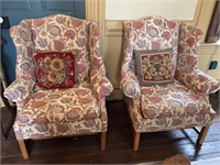 Pair of Upholstered Wingback Chairs