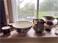 5 Pieces of Copper Lustre & Childs Tea Set