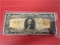 1922 $20 IN GOLD COIN BILL