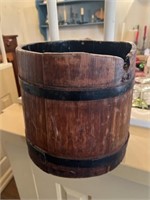 Wooden Sugar Bucket 10"H