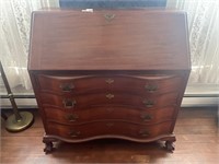 1930's Mahoghany Dropfront Desk with Claw Feet 41"