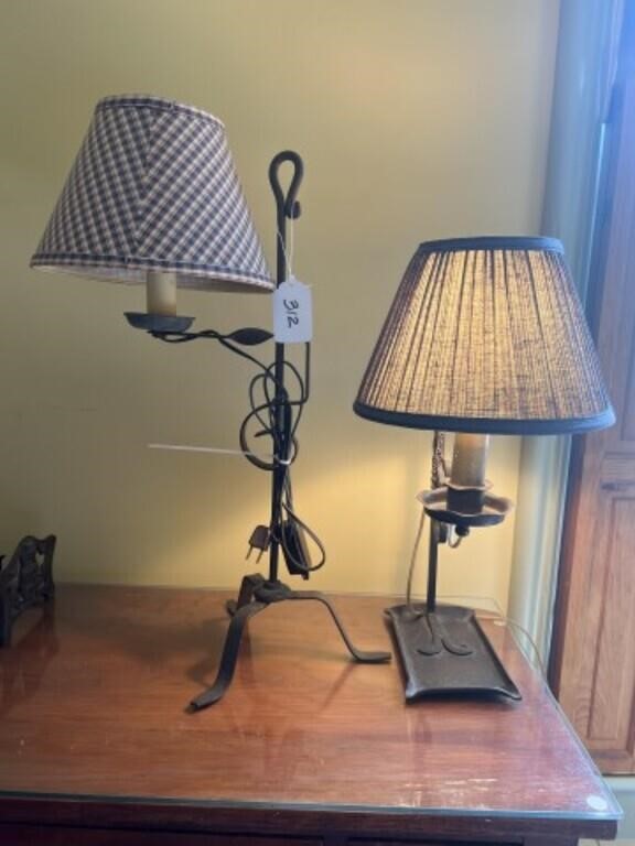 2 Wrought Iron Table Lamps
