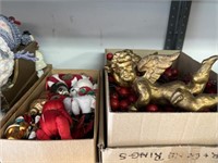 2 Shelves of Assorted Christmas Decorations