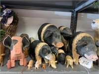Holiday Wreaths, & Pig Figures