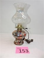 Converted Kerosene Lamp With Vintage Buttons