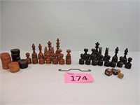 Wooden Hand Carved Multi Board Game Set