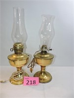 Two Vintage Brass Lamps