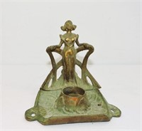 Antique Inkwell With Woman Maiden