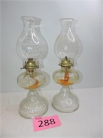 Two Vintage "Home Sweet Home" Kerosene Lamps