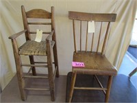 Antique High Chair / Wood Chair