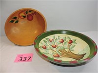 Vintage Hand Painted Wooden Bowls