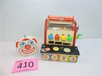 Vintage Fisher Price Cash Register & Clown Toy