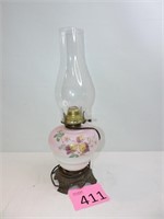 Vintage Hurricane Lamp Base & Chimney