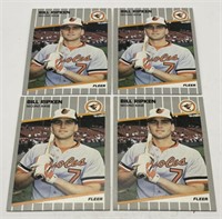 (XY) 4 1989 Fleer Bill Ripken Error Cards Blacked