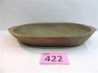 Shallow Hewn Wood Bowl with Handles
