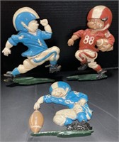 (Y) Vintage 3 piece 1976 metal football wall