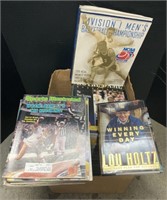 (Y) Box of sports magazines and books