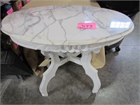 White Painted Marble Top Table