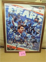 1987 Bears Framed Poster Under Glass