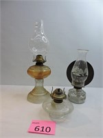 Three Vintage Kerosene Lamps