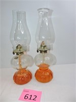 Two Vintage Lamp Light Farms Kerosene Lamps