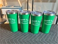 4 Pack Thank You for Being Awesome 16 oz. Green