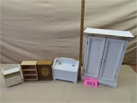 Small Childs Doll Wardrobe, Chest of Drawers