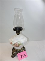 Vintage Parlor Lamp Base & Chimney