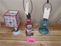 Three Assorted Lamps