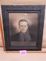 Large Antique Picture and Frame