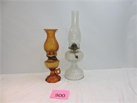 Vintage Hurricane Lamp & Oil Lamp