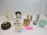 Vintage Ceramic Figurines and Trinket Boxes