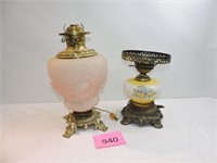 Vintage Hurricane Lamp & Converted Kerosene Lamp